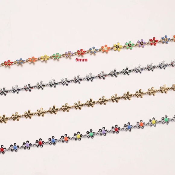 Zara Gold Glazed Multi Color Floral Chain Daisy Dopamine Necklace - Picture 11 of 16